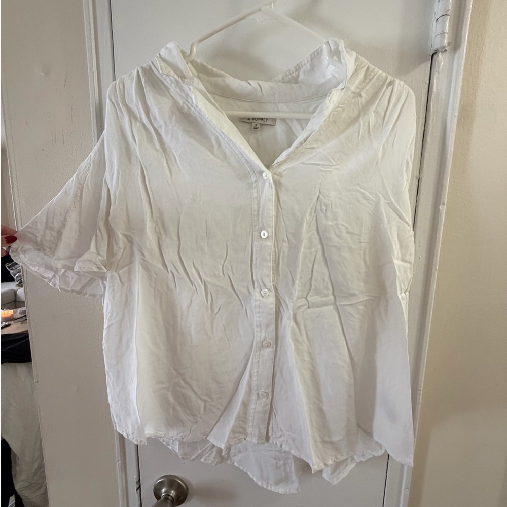 Z Supply White Button-Down Shirt